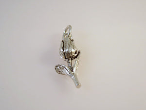 TULIP .925 Sterling Silver 3-D Charm Pendant Flower Garden Spring Bulb Festival ga10