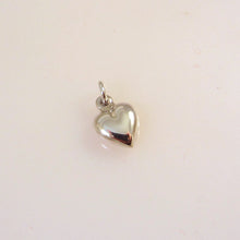 Load image into Gallery viewer, Tiny PUFFY HEART .925 Sterling Silver Charm Pendant Love Valentine Sweet Little Shiny HL19