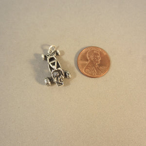 DUNE BUGGY  .925 Sterling Silver 3-D Charm Pendant Sand Rail Dunes Off Road ATV Racing vh27