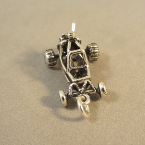 DUNE BUGGY  .925 Sterling Silver 3-D Charm Pendant Sand Rail Dunes Off Road ATV Racing vh27