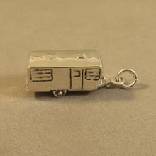 Load image into Gallery viewer, TRAVEL TRAILER 1950&#39;s 1960&#39;s Vintage Style Trailer .925 Sterling Silver 3-D Charm Pendant RV vh31