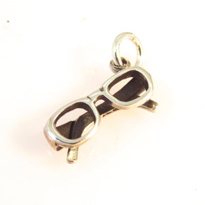 EYEGLASSES .925 Sterling Silver 3-D Charm Pendant Glasses Sun Readers Reading Spectacles DU04