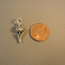 Load image into Gallery viewer, TULIP .925 Sterling Silver 3-D Charm Pendant Flower Garden Spring Bulb Festival ga10