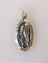 Load image into Gallery viewer, ST. CHRISTOPHER .925 Sterling Silver Protect us Medal/Medallion Charm Pendant fa15