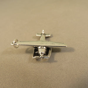 FLOATPLANE .925 Sterling Silver 3-D Charm Pendant Seaplane Float Plane Alaska Seattle Airplane  vh05