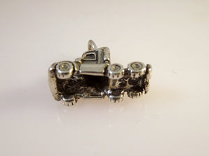 SEMI TRUCK CAB  .925 Sterling Silver Charm Pendant Trailer Trucker Big Rig vh06