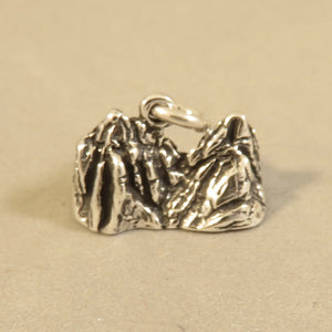 BADLANDS 3-D .925 Sterling Silver Charm Pendant National Park South Dakota Travel Tourist Hike pm12