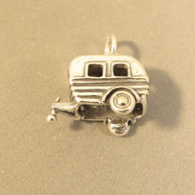 Load image into Gallery viewer, TRAVEL TRAILER .925 Sterling Silver Charm Pendant Vintage Canned Ham 40&#39;s 50&#39;s Camper vh29