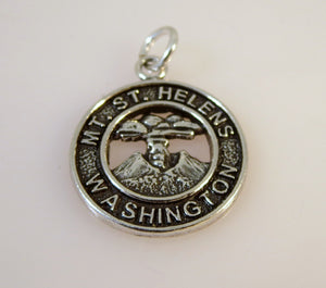 Sale! MT. ST. HELENS .925 Sterling Silver Charm Pendant Washington National Monument Park Volcano pm101