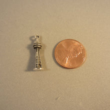 Load image into Gallery viewer, SPACE NEEDLE .925 Sterling Silver 3-D Charm Pendant Seattle WA Travel Northwest Landmark  NW01