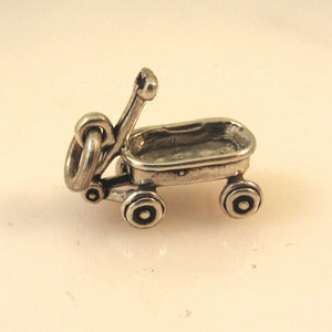 Sale! WAGON .925 Sterling Silver Charm Pendant Home Nursery Baby Child Toy Radio Flyer BA104