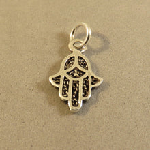 Load image into Gallery viewer, HAMSA PEACE Tiny .925 Sterling Silver Charm Pendant Hand middle east protection FA24