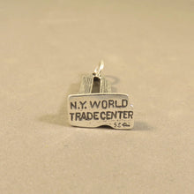 Load image into Gallery viewer, NY World Trade Center .925 Sterling Silver 3-D Charm Pendant Landmark Twin Towers New York City TY10