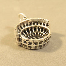 Load image into Gallery viewer, ROMAN COLOSSEUM Heavy .925 Sterling Silver 3-D Charm Pendant Rome Italy Ruins Coliseum Forum TI21