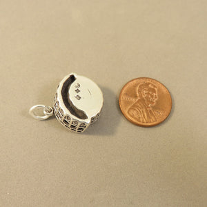 ROMAN COLOSSEUM Heavy .925 Sterling Silver 3-D Charm Pendant Rome Italy Ruins Coliseum Forum TI21