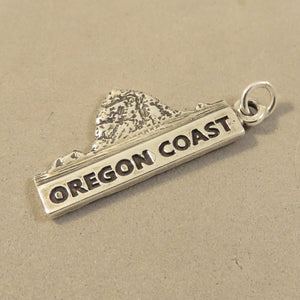 OREGON COAST .925 Sterling Silver Charm Pendant Oregon Cannon Gold Beach Coos Depoe Bay nw20