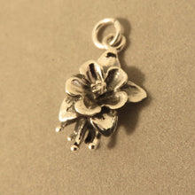 Load image into Gallery viewer, COLUMBINE FLOWER .925 Sterling Silver Charm Pendant Floral Colorado State Garden ga02