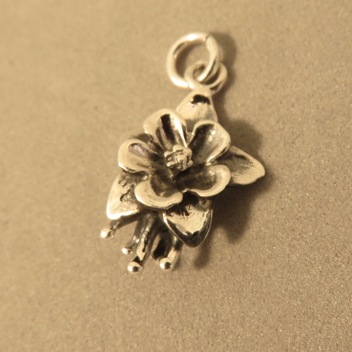 Sterling Silver COLUMBINE FLOWER Charm Pendant Floral Colorado State ...