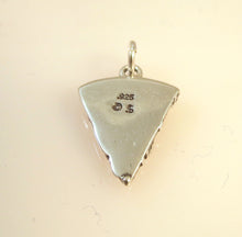 Load image into Gallery viewer, SLICE OF PIZZA .925 Sterling Silver 3-D Charm Pendant Fast Junk Food Italy Italian Pepperoni kt43