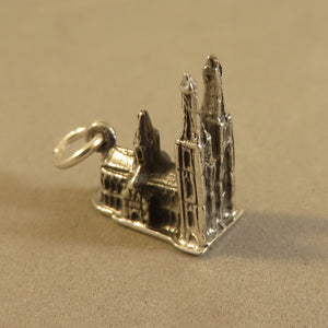 KOLN CATHEDRAL 3-D .925 Sterling Silver Charm Pendant Europe Germany Cologne Church Duomo tg07