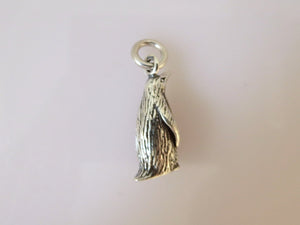 PENGUIN WITH BABY .925 Sterling Silver 3-D Charm Pendant Bird Animal Antartica Chick Young BI02