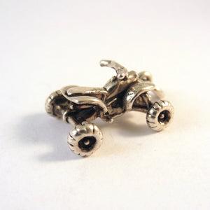 ATV .925 Sterling Silver 3-D Charm Pendant Dunes Off Road Vehicle Quad Bike Four Wheeler SH02