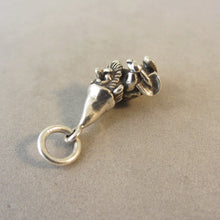 Load image into Gallery viewer, GARDEN GNOME .925 Sterling Silver Charm Pendant Garden Yard Lawn Travel Elf &amp; Shovel roll ga47