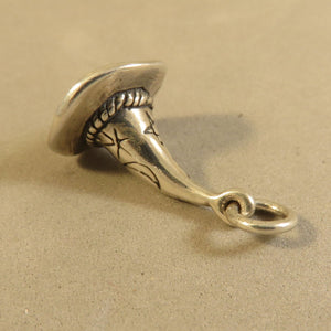 WIZARD/WITCH HAT .925 Sterling Silver 3-D Charm Pendant Fantasy Halloween Sorcerer my24
