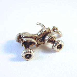 ATV .925 Sterling Silver 3-D Charm Pendant Dunes Off Road Vehicle Quad Bike Four Wheeler SH02