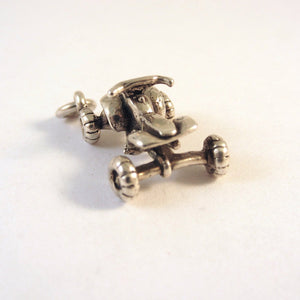 ATV .925 Sterling Silver 3-D Charm Pendant Dunes Off Road Vehicle Quad Bike Four Wheeler SH02