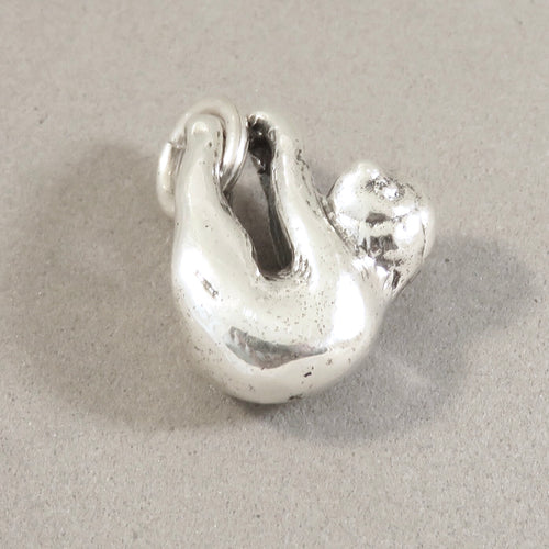 SLOTH  .925 Sterling Silver 3-D Charm Pendant Costa Rica Panama Central South America animal an28